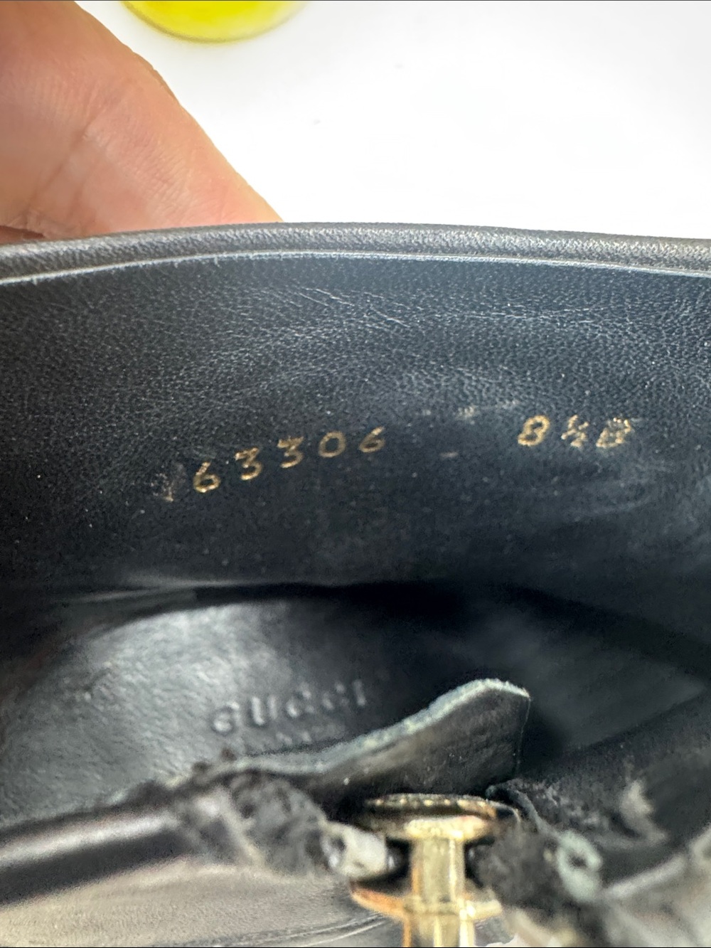 Gucci Black Leather Heeled Boosts Style 163306 with box Size 8.5 - Picture 12 of 15